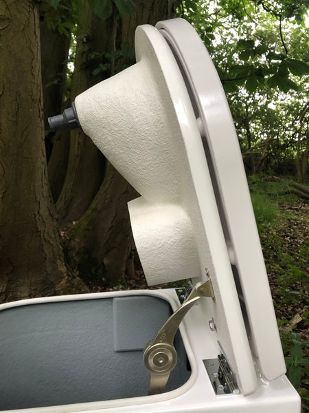 Compost toilet 12v self stirring with urine piped/soak away